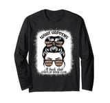 Book lover what happens at book club stays messy bun girls Long Sleeve T-Shirt