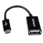 Startech.com Adaptateur micro USB B mâle / USB 2.0 Host OTG femelle - Noir