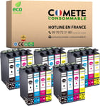 Comete, Marque Française -16Xl - 20 Cartouches D'Encre Compatibles Avec Epson 16 Xl Stylo Plume - Pour Cartouche Epson Wf 2510 Pour Epson Wf 2630 Wf 2750 Wf 2540 (5 Noir Et 15 Coul[DYJ070162]