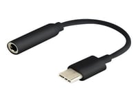 Savio Ak-35/B - Usb-C Till Uttagsadapter För Hörlurar - 24 Pin Usb-C Hane Till Mini-Phone Stereo 3.5 Mm Hona - 12 Cm - Svart