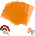 Lot de 7 filtres photo 29,7 x 21 cm gelées photographiques orange couleurs filtres transparents superposables filtres A4 pour lumière LED Studio Flash Photo Correction Couleur DIY