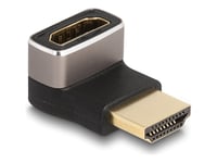 Delock - Hög Hastighet - Hdmi-Adapter Med Ethernet - Hdmi Hane Till Hdmi Hona Nedåtvinklad - Svart/Grå - 8K60 Hz (7680 X 4320) Stöd