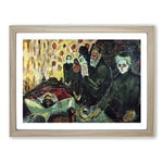 By The Deathbed By Edvard Munch Classic Painting Framed Wall Art Print, Ready to Hang Picture for Living Room Bedroom Home Office Décor, Oak A2 (64 x 46 cm)