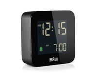 Braun Bc08, Digital Väckarklocka, Torg, Svart, 12/24H, Lcd, Batteri