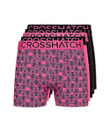 Crosshatch Lot de 5 boxers multicolores pour homme - Coffret cadeau pour vos amis, petit ami ou mari. Les boxers sont disponibles dans les tailles : S, M, L, XL, XXL, Glocomb Rose, S