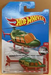 Hot Wheels Propper Chopper Fire Rescue Helicopter Rare New Long Green 41/365