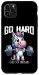 Coque pour iPhone 11 Pro Max Go Hard Or Go Home Licorne Haltérophilie Fitness Gym