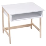 Iperbriko - Mini bureau en bois blanc L58 x P46,3 x H52 cm