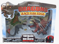 How To Train Your Dragon Toothless vs Red Death Race To The Edge Toy Figures New