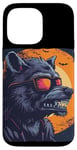 Coque pour iPhone 14 Pro Max Loup-garou amusant avec lunettes de soleil pour les amateurs de loups-garous