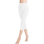 Libella Legging Femme 3/4 Pantalon Coton de Sport Jegging Taille Haute Femmes Yoga Opaque Doux Grande Taille Fitness Multicolore 4161-1-Blanc-XL