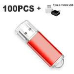 Clé USB 100,4 Go,8 Go,16 Go,32 Go,64 Go,2.0 pcs/lot,lecteur flash au pouce,cadeau gratuit - Type Red-128MB #B