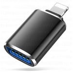 Lightning til USB-A hun 3.0 - OTG adapter - Sort