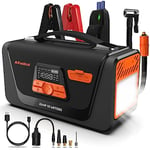 Car Jump Starter with Air Compressor, 4000A Peak 150PSI Portable Battery Starter 12V 26800mAh Car Battery Booster Pack (8.0L Diesel/All Gas), 4 in 1 Jump Starter/Air Compressor/Power Bank/LED Light