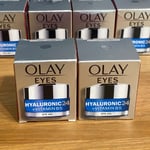 2x Olay Eyes Hyaluronic 24 + Vitamin B5 Eye Gel Cream Fragrance-Free 15ml Boxed