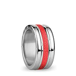 BERING Exchangeable Ring Combination for Women in Silver and Red with the Distinctive Twist and Change System, Lena