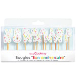 SCRAP COOKING ScrapCooking - Kit de 15 Bougies Bon Anniversaire - Décoration Bois Paraffine Gâteau - Accessoire Fête Enfant Adulte Cupcake Pâtisserie Cake Design Multicolore - 5005