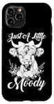 iPhone 11 Pro Highland Cow Just A Little Moody Flower Funny Farm Farmer Case