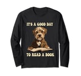 It's a Good Day to Read a Book Cute Dog Reading Book Kids Long Sleeve T-Shirt