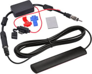 Bin Antenne Voiture Pare Brise Autoradio Amplifiée Collante Adaptateur Fiche DIN avec Amplificateur de Signal, Alimentation 12 V pour FM AM Stéréo Audio Médias Unité Principale