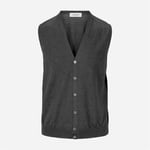 Sleeveless Cardigan Vest - Dark Grey