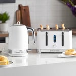 Russell Hobbs Inspire White Kettle & 4 Slice Toaster