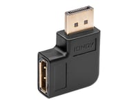 Lindy - Displayport-Adapter - Displayport (Hane) Till Displayport (Hona) Vänstervinklad - Displayport 1.4 - Stöd För 8K - Svart