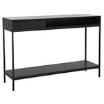 Nordic Furniture Group Regal konsollbord askfanér svart och metall B120 cm