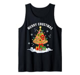 Funny Pizza on Earth Christmas Tree Merry Crust-mas Pizzamas Tank Top