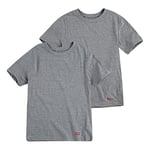 Levi's Kids Girl's Lhb 2pk Crew Neck 9l0044 TEE, Dark Grey Heather, S UK