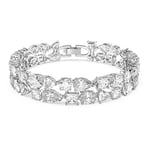 Swarovski Women's Tennis Bracelet, White Crystals with Rhodium Plating, from the