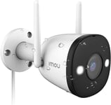 Caméra de Surveillance WiFi Extérieure,2.5K Caméra IP Exterieur WiFi Étanche avec Vision Nocturne Couleur de 30m,Détection Humaine AI,Compatible avec Alexa Google Home (Bullet 2E 4MP),1080p