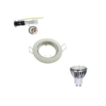 Kit Spot led GU10 Dimmable cob 5W (50W) Blanc chaud 2700K orientable blanc