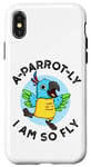 Coque pour iPhone X/XS Jeu de mots amusant pour perroquet I Am So Fly