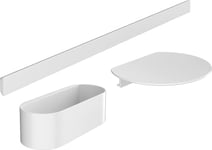 hansgrohe WallStoris - Ensemble d'accessoires pour la baignoire sans percage 3 pièces, Barre murale, Tablette salle de bain, Étagère salle de bain, Accessoire salle de bain, Blanc mat, 27966700