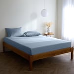 Mellanni Drap Housse 90x200 avec Bonnet 30cm - Doux, Résistant, Anti-Plis, Élastique Tout Autour - Drap Housses en Microfibre - Lot De 1 Drap De Lit - (90x200 cm, Hortensia Bleu)