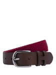 Hackett London Braided Leather Tip Belt, Burgundy Red