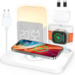 2024 Upgrade 3 En 1 Chargeur Induction Apple Watch Iphone Airpods, Station De Charge Samsung, Lampe De Chevet Chambre Tactile, Réveil, Téléphones Accessoires Sans Fil 16/15/14/13, Decoration[L1717]