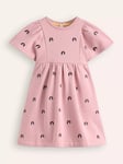 Mini Boden Kids' Embroidered Sweatshirt Dress, Vintage Pink Pups