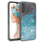 For Samsung Galaxy A14 Phone Case Liquid Glitter cover Protection Blue