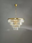 Där Rhapsody 6 Tier Crystal Pendant Ceiling Light, Bronze