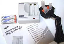 SAMSUNG AA & AAA rechargeable battery quick charger kit Inc 2 AA NiMH 2500mAh