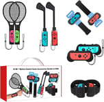 10en1 D'accessoires De Jeu Pour Nintendo Switch Sport Jeux, Club De Golf 180° Rotatable, Bracelets Pour Oled Model, Raquette De Tennis,Sangle De Jambe,Poignées Compatible Avec Joy-Con Controller