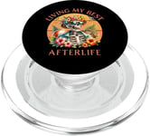 Funny Vacation Living My Best Afterlife Beach Vibes Skeleton PopSockets PopGrip for MagSafe