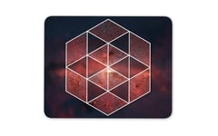 Geometric Red Space Mouse Mat Pad - Nebula Galaxy Science Gift Computer #8835