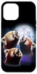 iPhone 14 Pro Max 3 Red Pandas Howling At The Moon Funny Panda Bear Lover Kids Case