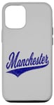 Coque pour iPhone 14 Pro Manchester City England Varsity SCRIPT Maillot de sport classique
