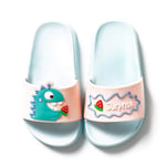 LONGWEI Boys Girls Slipper Children Slide Sandals Kids Anti-Slip Beach Toddler Summer Slipper Beach Pool Non-Slip Cute Dinosaur(13 UK/CN 34/35,Pink)