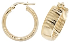 James Moore TH ER1057-20 9ct Yellow Gold 20mm Hoop Earrings Jewellery