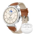 HUAWEI Watch GT 5 41mm Brown+Extra FreeBuds 5i White, Smartwatch, Sharp-Edged Design, All-New Running and Cycling Sports, Health Tracking, up to 7 Days Battery Life, Compatible with iOS and Android